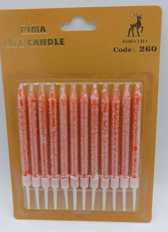 Turuncu Doğum Günü Mumu 12 Lı Kod: 260